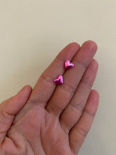 Load image into Gallery viewer, Pink “Sticker” Heart Stud Earrings