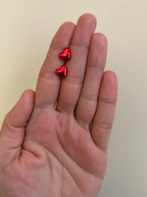 Load image into Gallery viewer, Red “Sticker” Heart Stud Earrings