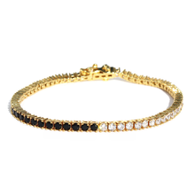 Load image into Gallery viewer, Black and White Tennis Bracelet