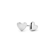 Load image into Gallery viewer, Silver “Sticker” Heart Stud Earrings
