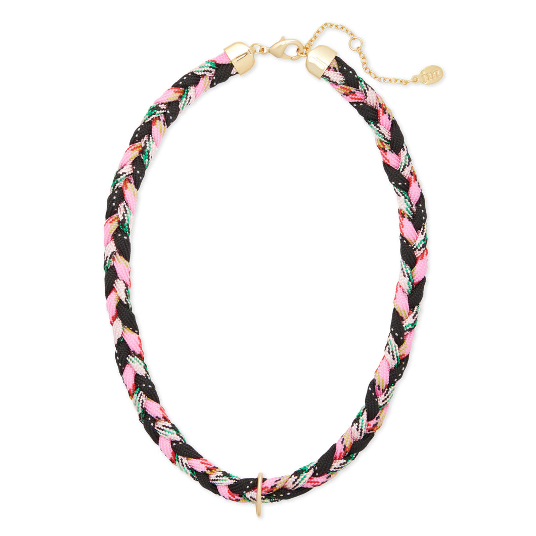 Pink Braided Paracord Necklace