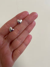 Load image into Gallery viewer, Silver “Sticker” Heart Stud Earrings
