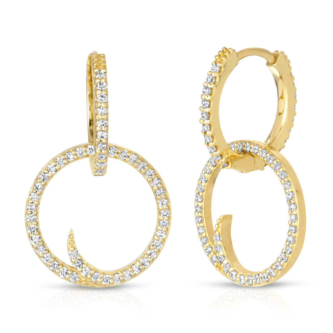 Double Diamond Loop Earring